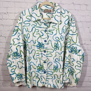 Vintage 90's Lifestyle Blazer Women Plus 2X Multicolor Paisley Artsy Church